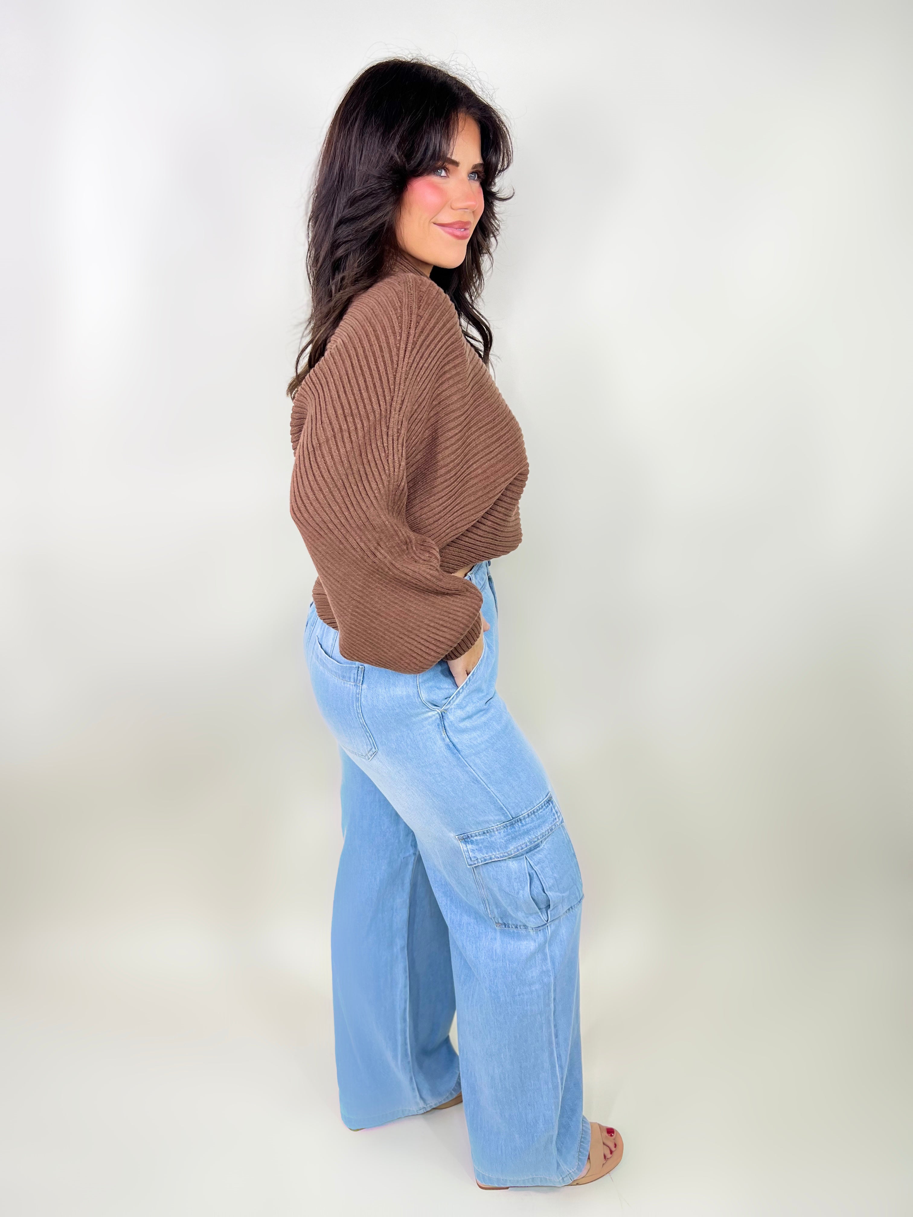 Easy Come Easy Go Cargo Jeans-150 PANTS-Risen Jeans-Heathered Boho Boutique, Women's Fashion and Accessories in Palmetto, FL