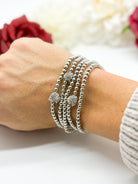 Peaking Heart Beaded Stretch Bracelet Stack-310 Jewelry-Rough Sketch-Heathered Boho Boutique, Women's Fashion and Accessories in Palmetto, FL