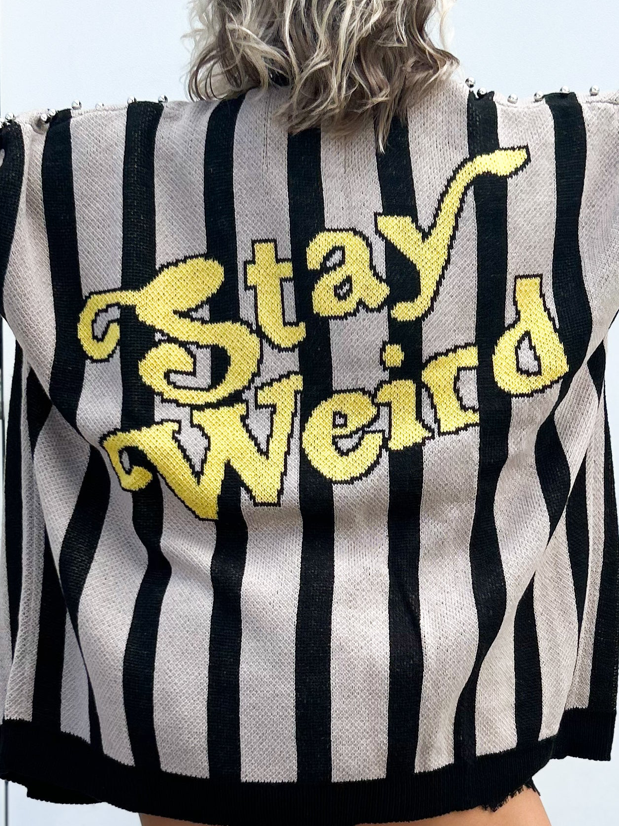 Stay Weird Oversized Cardigan-220 CARDIGANS KIMONOS-Pebby Forevee-Heathered Boho Boutique, Women's Fashion and Accessories in Palmetto, FL