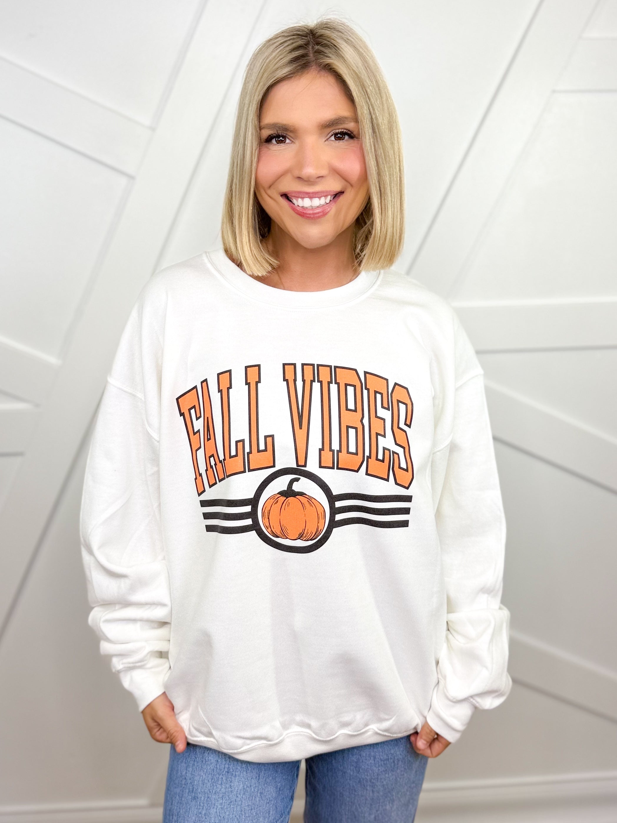 Fall Vibes Graphic Sweatshirt-120 Long Sleeve Tops-Heathered Boho-Heathered Boho Boutique, Women's Fashion and Accessories in Palmetto, FL