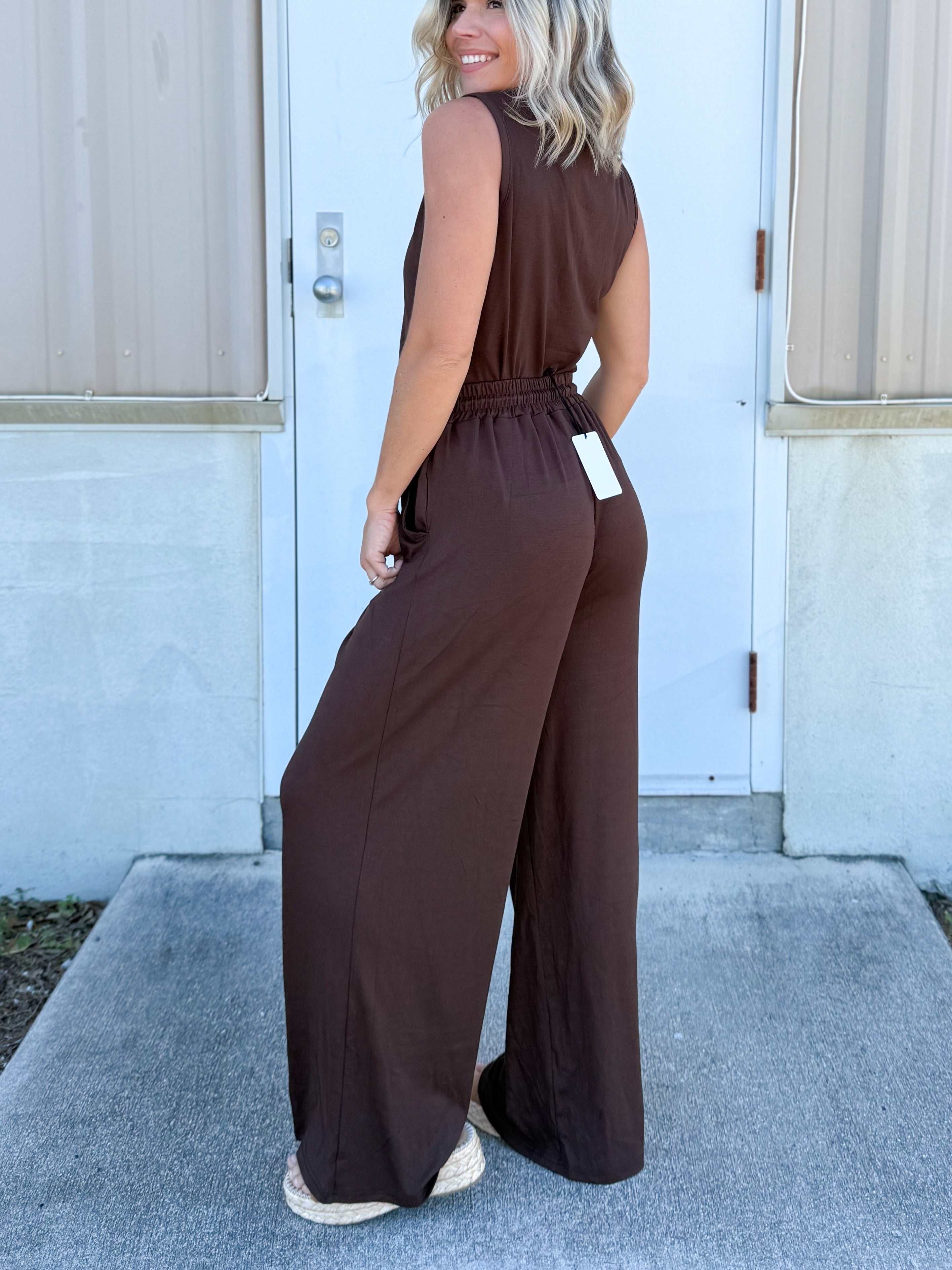 Mocha Comfort Wide-Leg Pants-150 PANTS-POLAGRAM-Heathered Boho Boutique, Women's Fashion and Accessories in Palmetto, FL