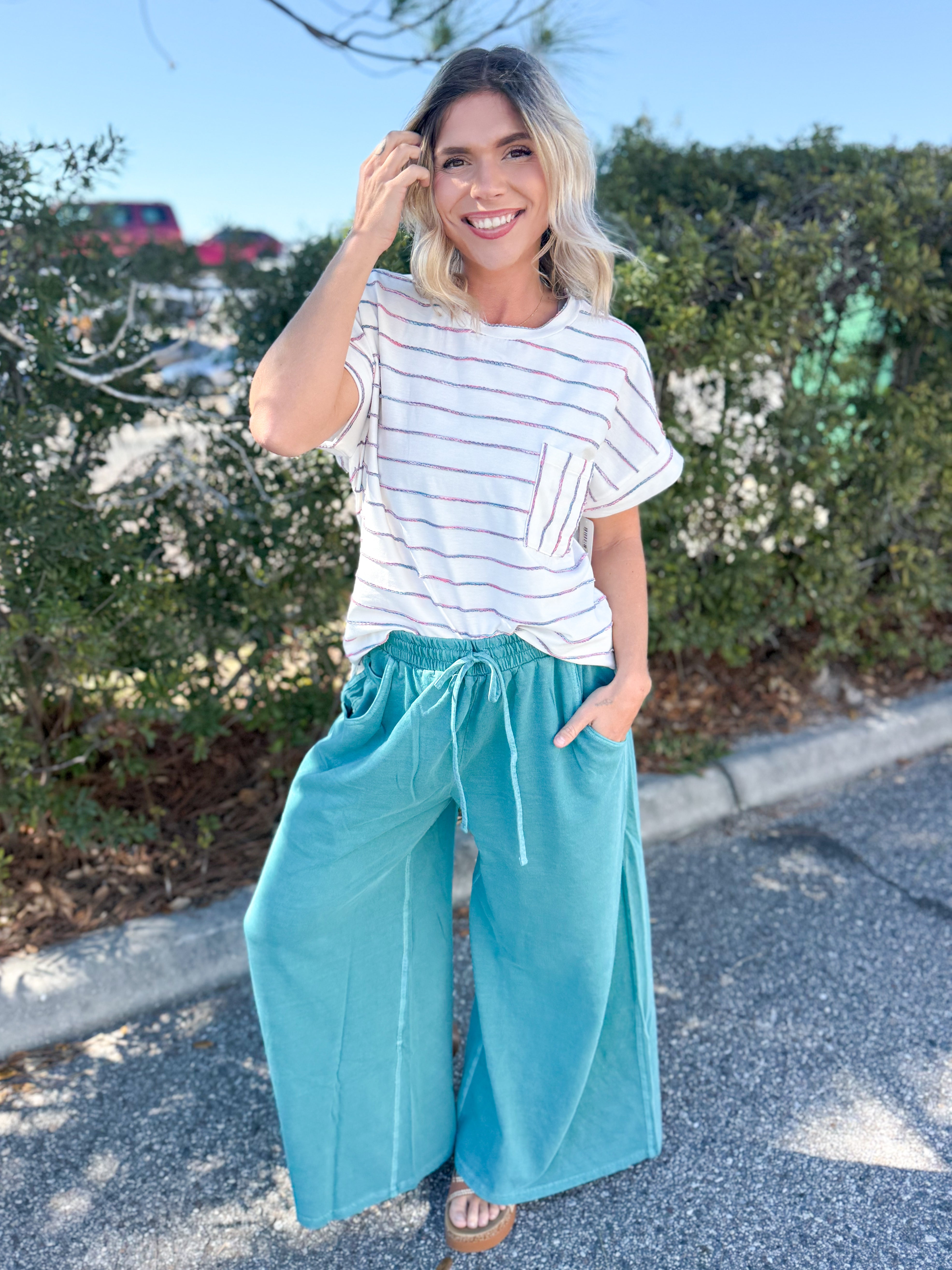 Modern Day Flow Pants-150 PANTS-Zenana-Heathered Boho Boutique, Women's Fashion and Accessories in Palmetto, FL