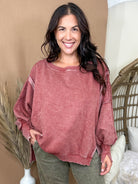 Restock: The Lived-In Luxe Pullover-125 SWEATER-ZENANA-Heathered Boho Boutique, Women's Fashion and Accessories in Palmetto, FL