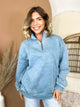 Grab & Go 3/4 Zip Sweatshirt-200 JACKETS/SHACKETS-ZENANA-Heathered Boho Boutique, Women's Fashion and Accessories in Palmetto, FL