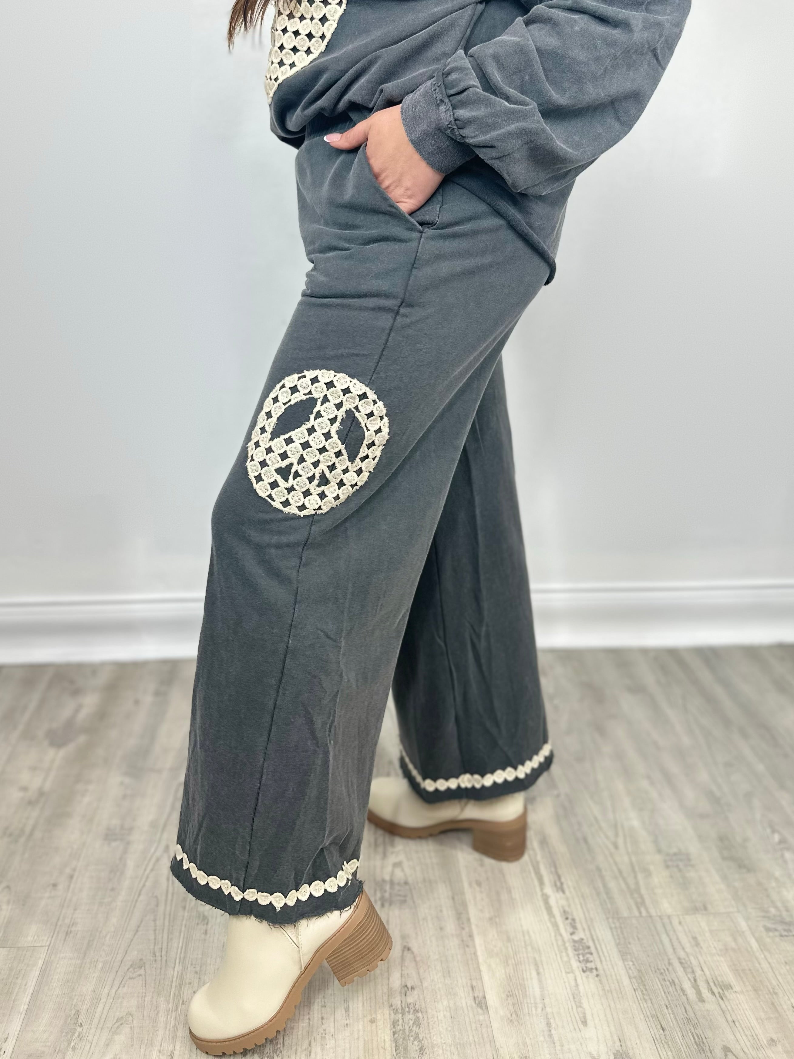 Peace Out Pants-150 PANTS-Umgee-Heathered Boho Boutique, Women's Fashion and Accessories in Palmetto, FL