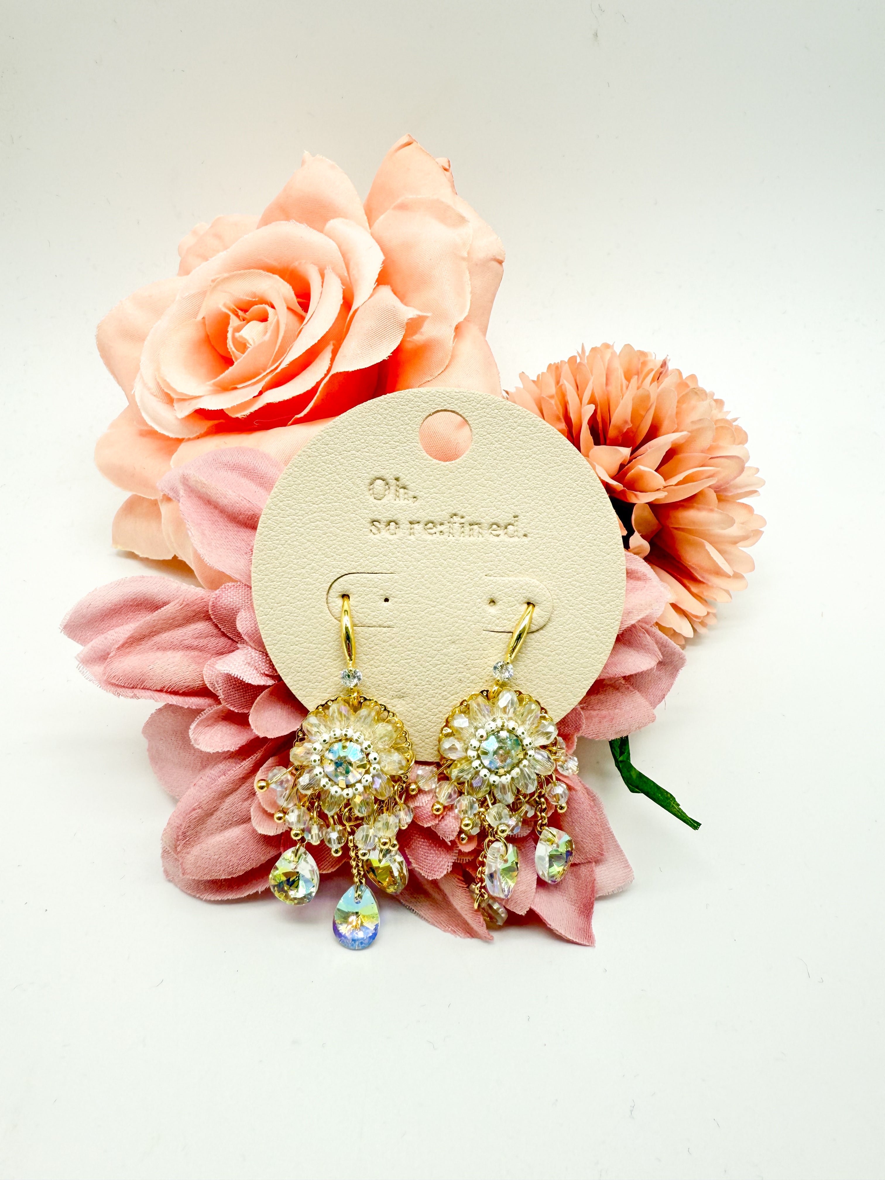 Dew Drop Flower Earrings-340 Other Accessories-Fincony-Heathered Boho Boutique, Women's Fashion and Accessories in Palmetto, FL