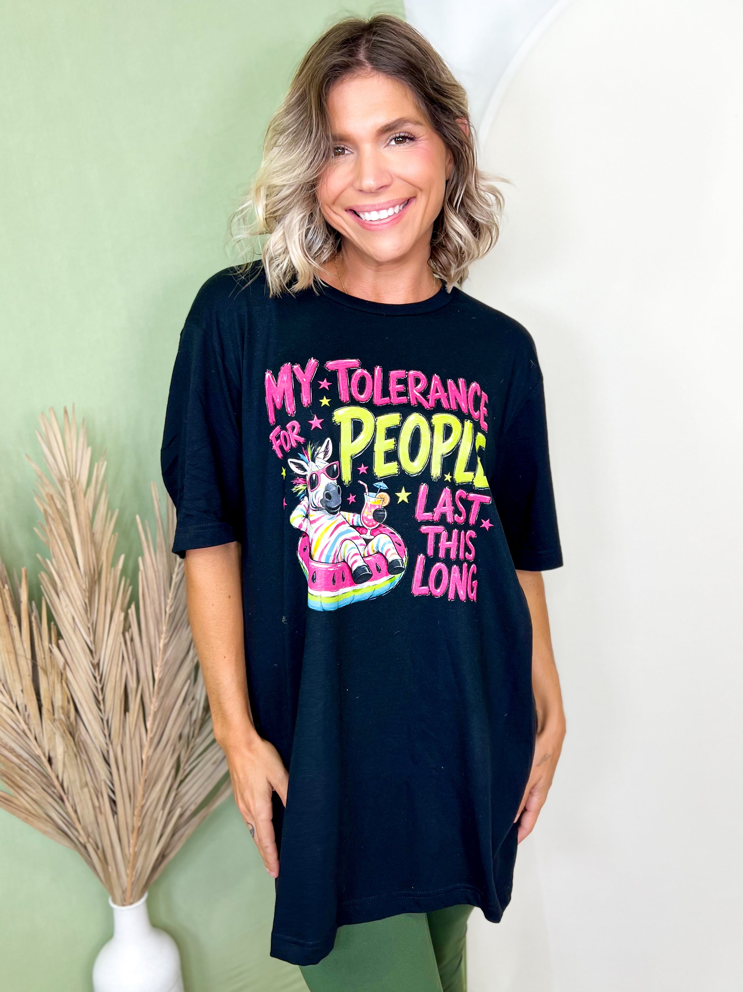 My Tolerance Graphic Tee-130 GRAPHIC TEE-Heathered Boho-Heathered Boho Boutique, Women's Fashion and Accessories in Palmetto, FL