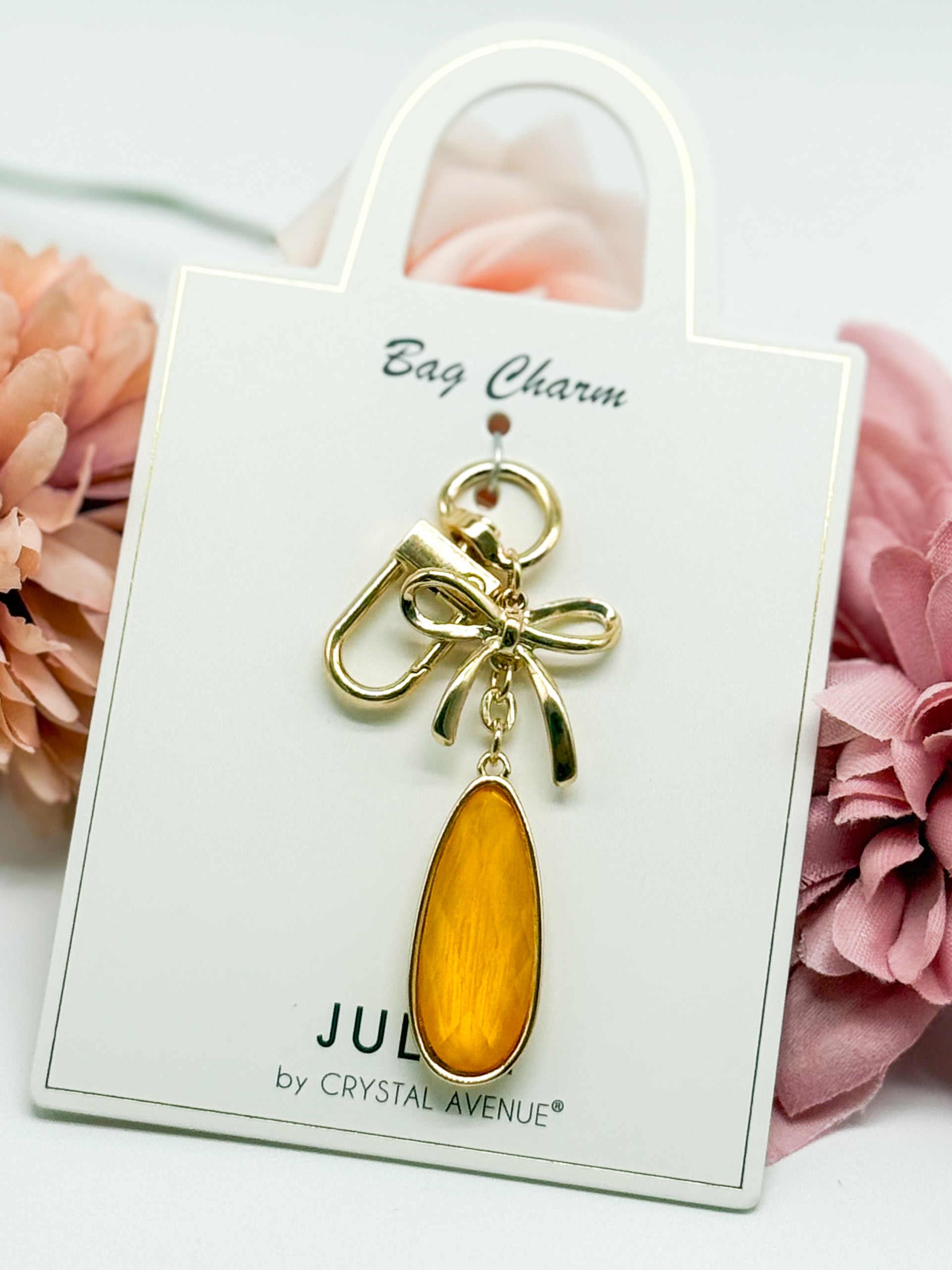 Bow Tear Drop Bag Charm-310 Jewelry-RM Manufacturing-Heathered Boho Boutique, Women's Fashion and Accessories in Palmetto, FL