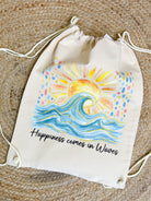 Happiness Comes in Waves Cinch Bag-320 Bags-Heathered Boho-Heathered Boho Boutique, Women's Fashion and Accessories in Palmetto, FL