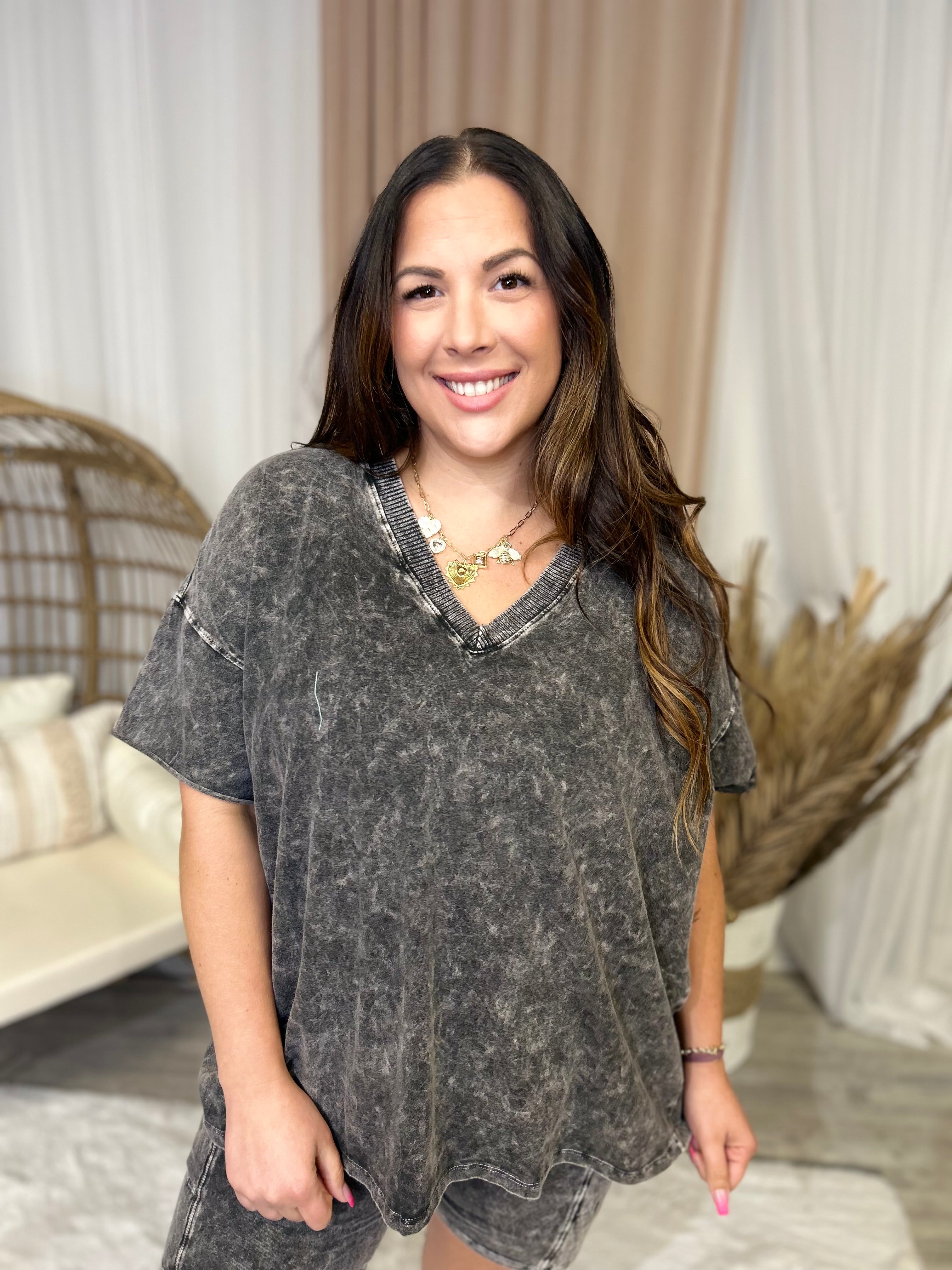 Catch Me If You Can Top (REG/PLUS)-110 Short Sleeve Top-J. Her-Heathered Boho Boutique, Women's Fashion and Accessories in Palmetto, FL