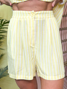 Striped Trouser Shorts-160 SHORTS-SOUTHERN GRACE-Heathered Boho Boutique, Women's Fashion and Accessories in Palmetto, FL
