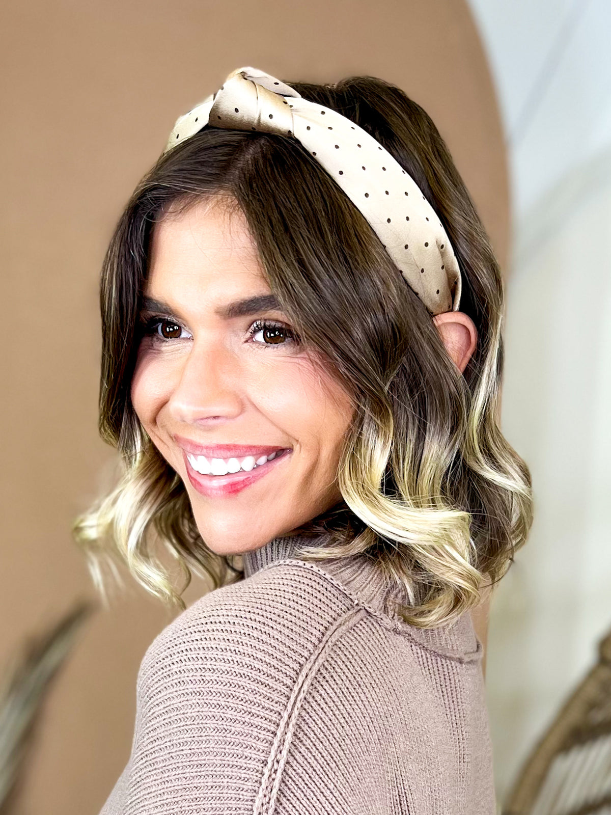 Polka Dot Knotted Headband-330 Headwear-Love & Repeat-Heathered Boho Boutique, Women's Fashion and Accessories in Palmetto, FL