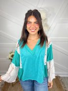 RESTOCK : Lace Charm Top-120 Long Sleeve Tops-Pol-Heathered Boho Boutique, Women's Fashion and Accessories in Palmetto, FL