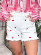 Love on the Mind Shorts-160 SHORTS-Risen Jeans-Heathered Boho Boutique, Women's Fashion and Accessories in Palmetto, FL