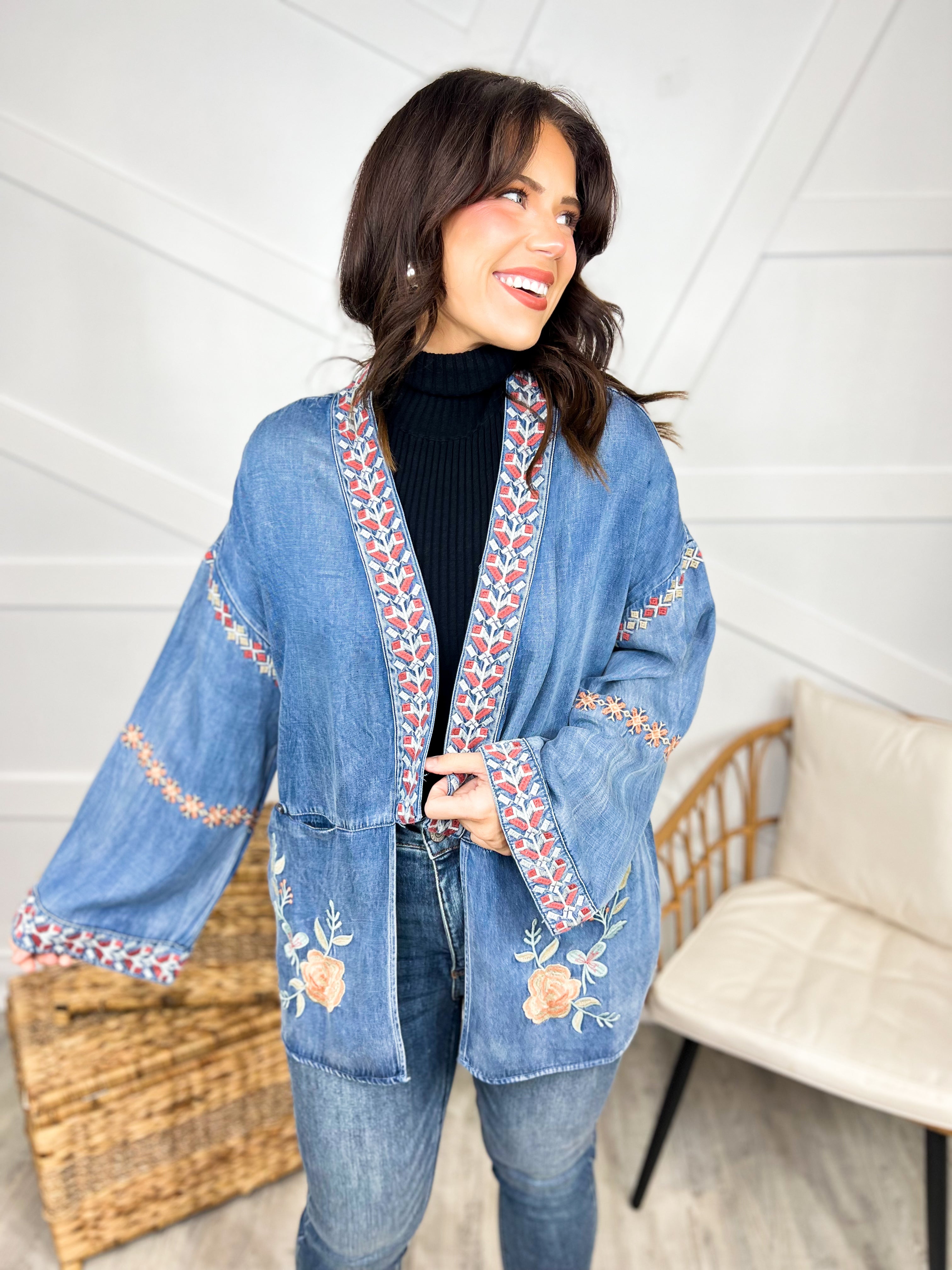 Free To Be Me Duster-220 Cardigans/ Kimonos-BlueVelvet-Heathered Boho Boutique, Women's Fashion and Accessories in Palmetto, FL