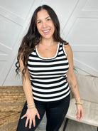 DOORBUSTER: Up in the Air Tank Top - Black Off White-100 Tank/Crop Tops-White Birch-Heathered Boho Boutique, Women's Fashion and Accessories in Palmetto, FL