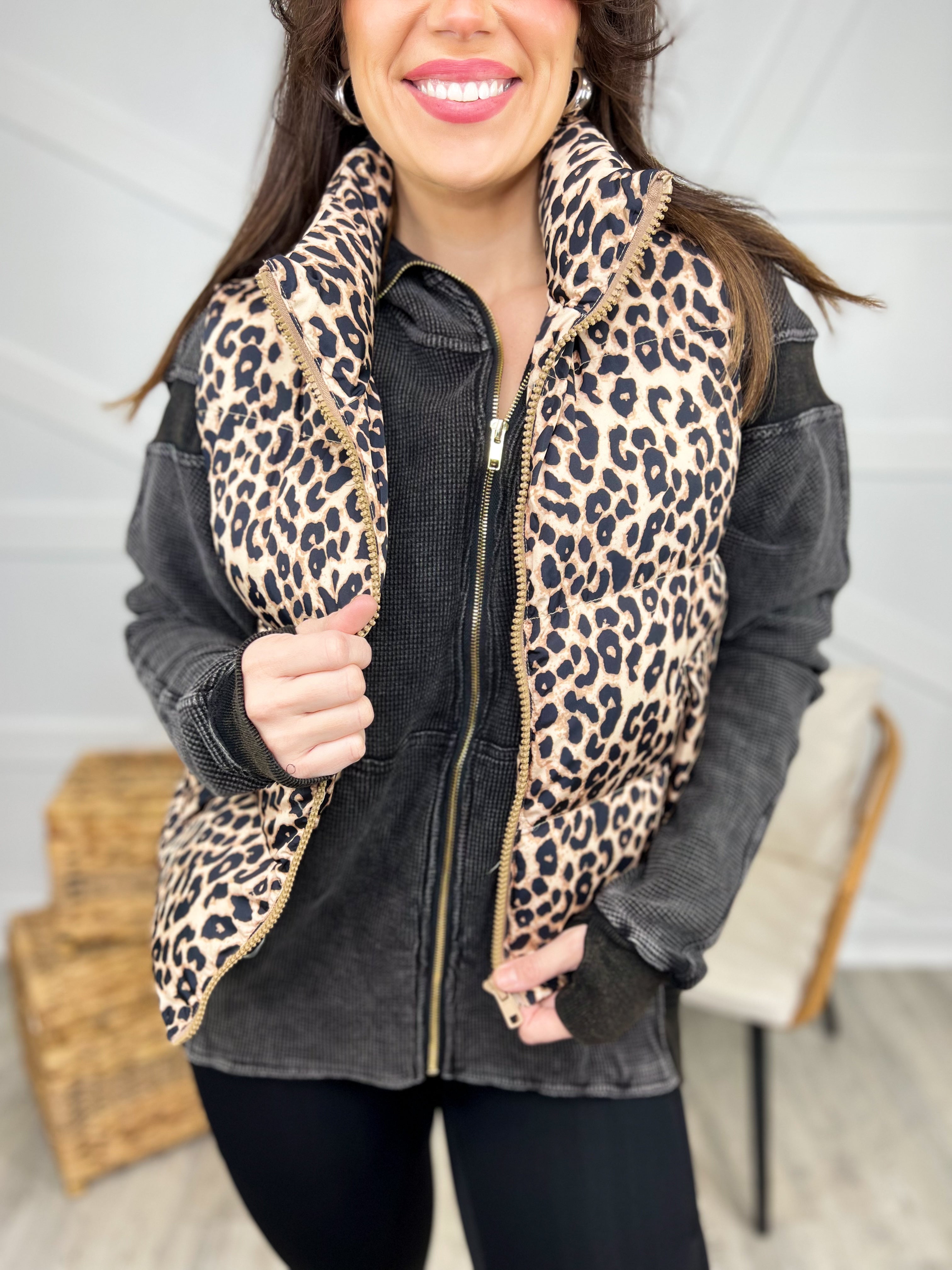 Wild One Vest-200 Jackets/Shackets-GeeGee-Heathered Boho Boutique, Women's Fashion and Accessories in Palmetto, FL