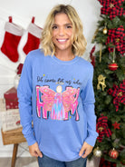 Let Us Adore Him Graphic Long Sleeve-120 Long Sleeve Tops-Heathered Boho-Heathered Boho Boutique, Women's Fashion and Accessories in Palmetto, FL