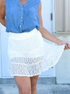 Liberty Lace Skort-170 SKORTS/SKIRTS-SOUTHERN GRACE-Heathered Boho Boutique, Women's Fashion and Accessories in Palmetto, FL