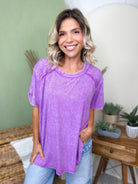 Restock: Conquer The Weekend Top-110 SHORT SLEEVE TOP-ZENANA-Heathered Boho Boutique, Women's Fashion and Accessories in Palmetto, FL