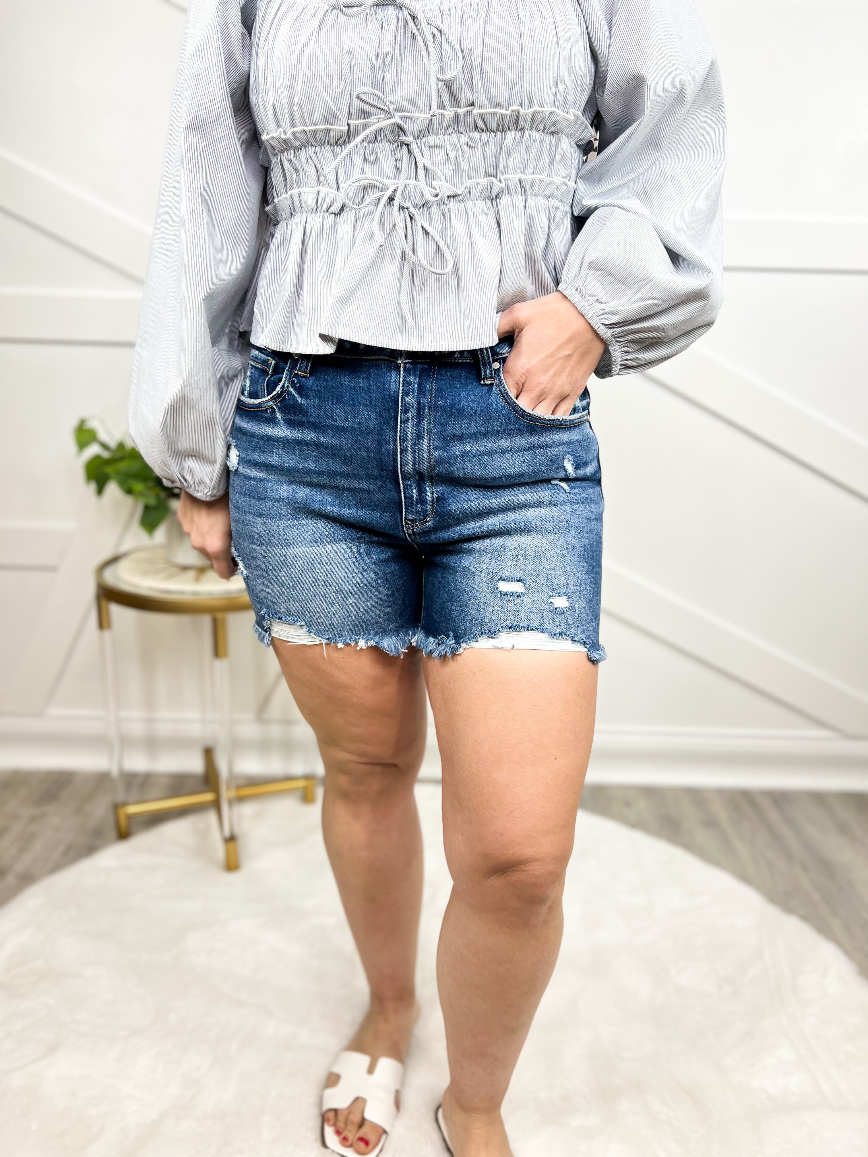 New Ways Shorts-160 shorts-Risen Jeans-Heathered Boho Boutique, Women's Fashion and Accessories in Palmetto, FL