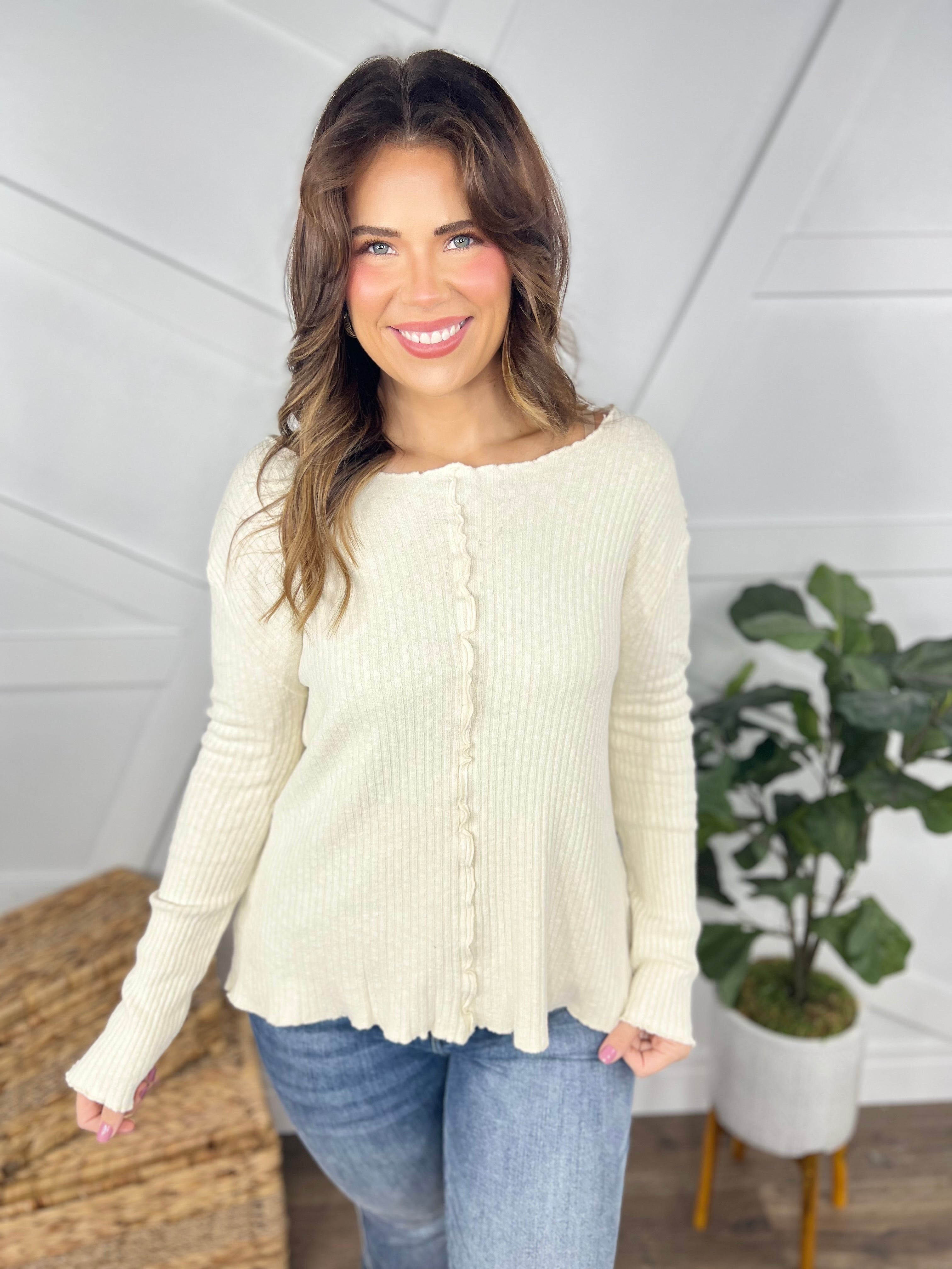 Small Town Long Sleeve Top-400 Takeover/Pre-Order-Easel-Heathered Boho Boutique, Women's Fashion and Accessories in Palmetto, FL