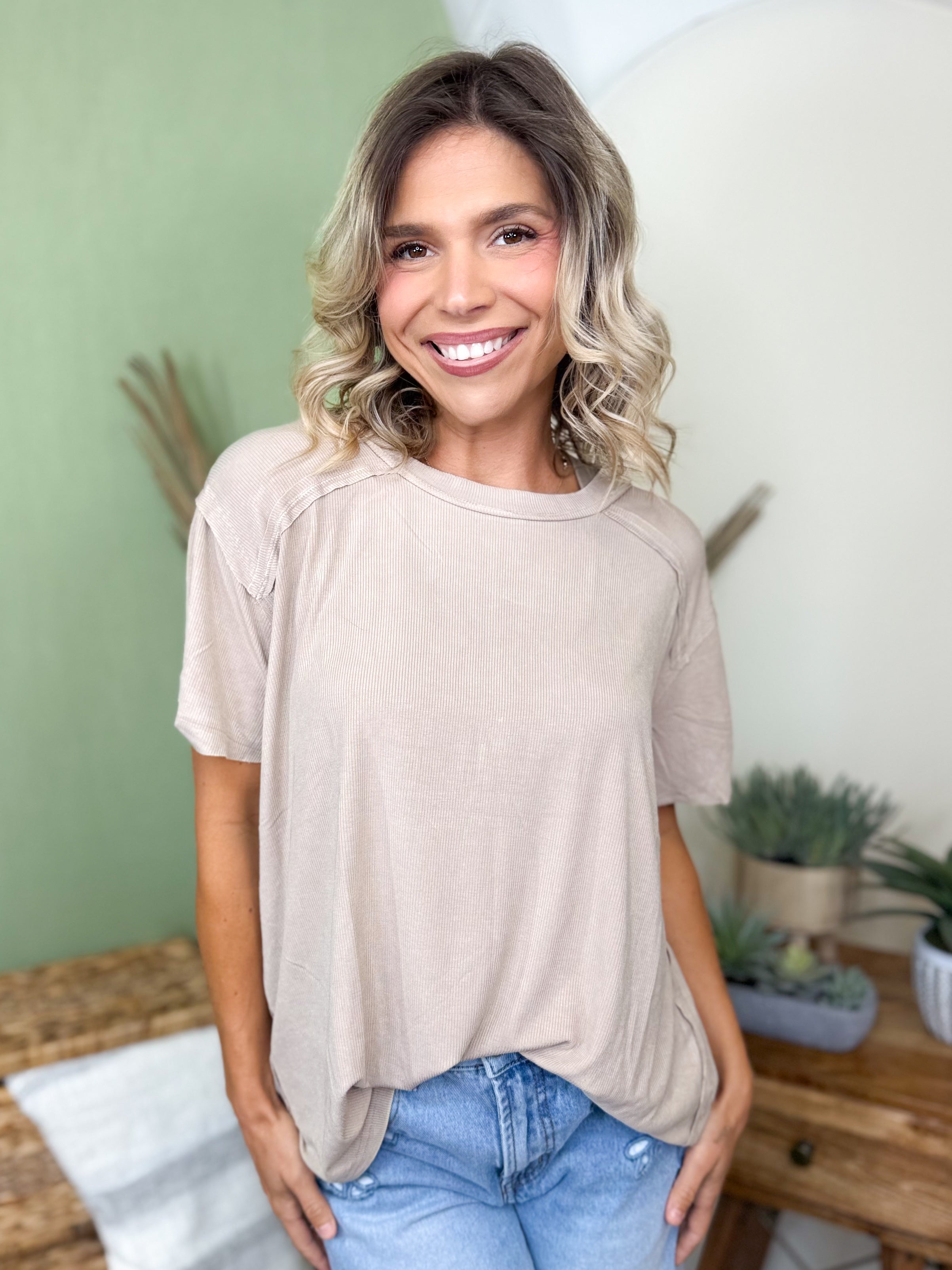 Restock: Conquer The Weekend Top-110 SHORT SLEEVE TOP-ZENANA-Heathered Boho Boutique, Women's Fashion and Accessories in Palmetto, FL