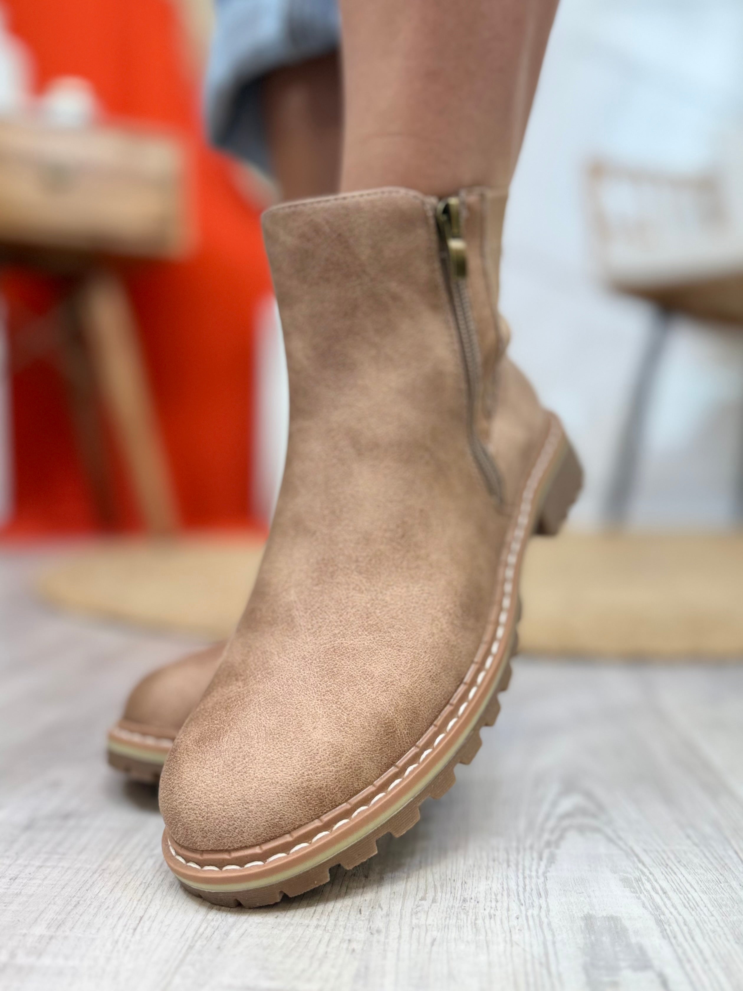 Don't Be Difficult Boots - Sand-350 SHOES-Corkys-Heathered Boho Boutique, Women's Fashion and Accessories in Palmetto, FL