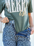 Leopard Personality Reversible Barrel Jeans by Saige-190 JEANS-SAIGE DENIM-Heathered Boho Boutique, Women's Fashion and Accessories in Palmetto, FL