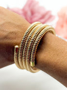 Quadruple Coil Chain Cuff-310 Jewelry-RM Manufacturing-Heathered Boho Boutique, Women's Fashion and Accessories in Palmetto, FL