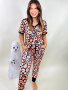 Boho Floral Halloween PJ Set-240 Activewear/Sets-Shirley & Stone-Heathered Boho Boutique, Women's Fashion and Accessories in Palmetto, FL