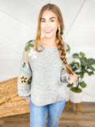 Floral Bomb Sweater-125 Sweater-Davi & Dani-Heathered Boho Boutique, Women's Fashion and Accessories in Palmetto, FL