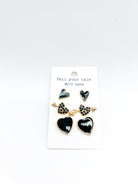 Three Heart Earrings-310 Jewelry-Leemode-Heathered Boho Boutique, Women's Fashion and Accessories in Palmetto, FL