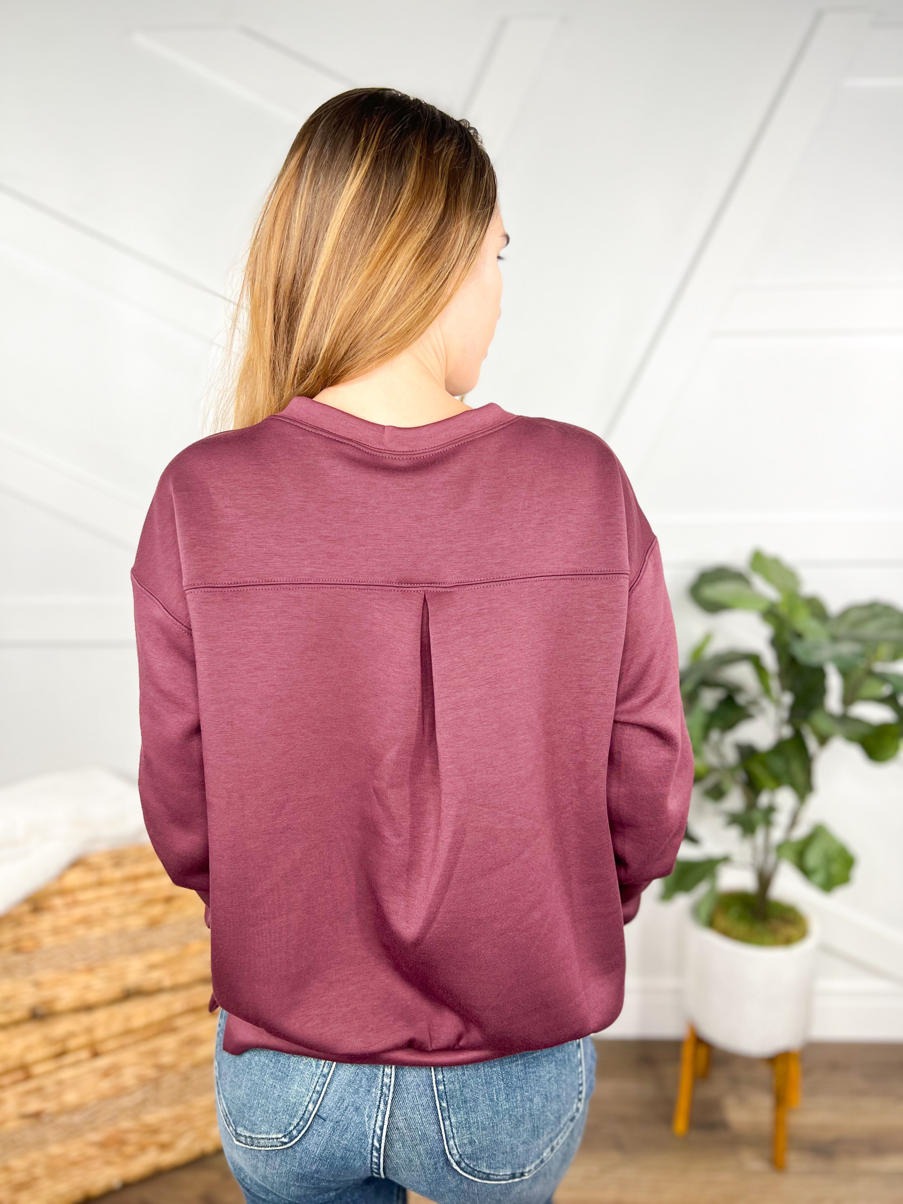 Malibu Pullover - Wine-120 Long Sleeve Tops-DEAR SCARLETT-Heathered Boho Boutique, Women's Fashion and Accessories in Palmetto, FL