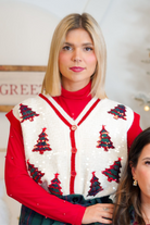 Oh Christmas Tree Vest-200 JACKETS/SHACKETS-Southern Grace-Heathered Boho Boutique, Women's Fashion and Accessories in Palmetto, FL