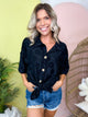 Petal Pop Button Shirt-110 SHORT SLEEVE TOP-HEIMISH-Heathered Boho Boutique, Women's Fashion and Accessories in Palmetto, FL