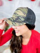 RESTOCK: Camo Denim Trucker Hat-330 Headwear-Joia Trading-Heathered Boho Boutique, Women's Fashion and Accessories in Palmetto, FL