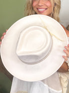 Embroidered Flower Strap Fedora Hat-330 Headwear-Fame Accessories-Heathered Boho Boutique, Women's Fashion and Accessories in Palmetto, FL