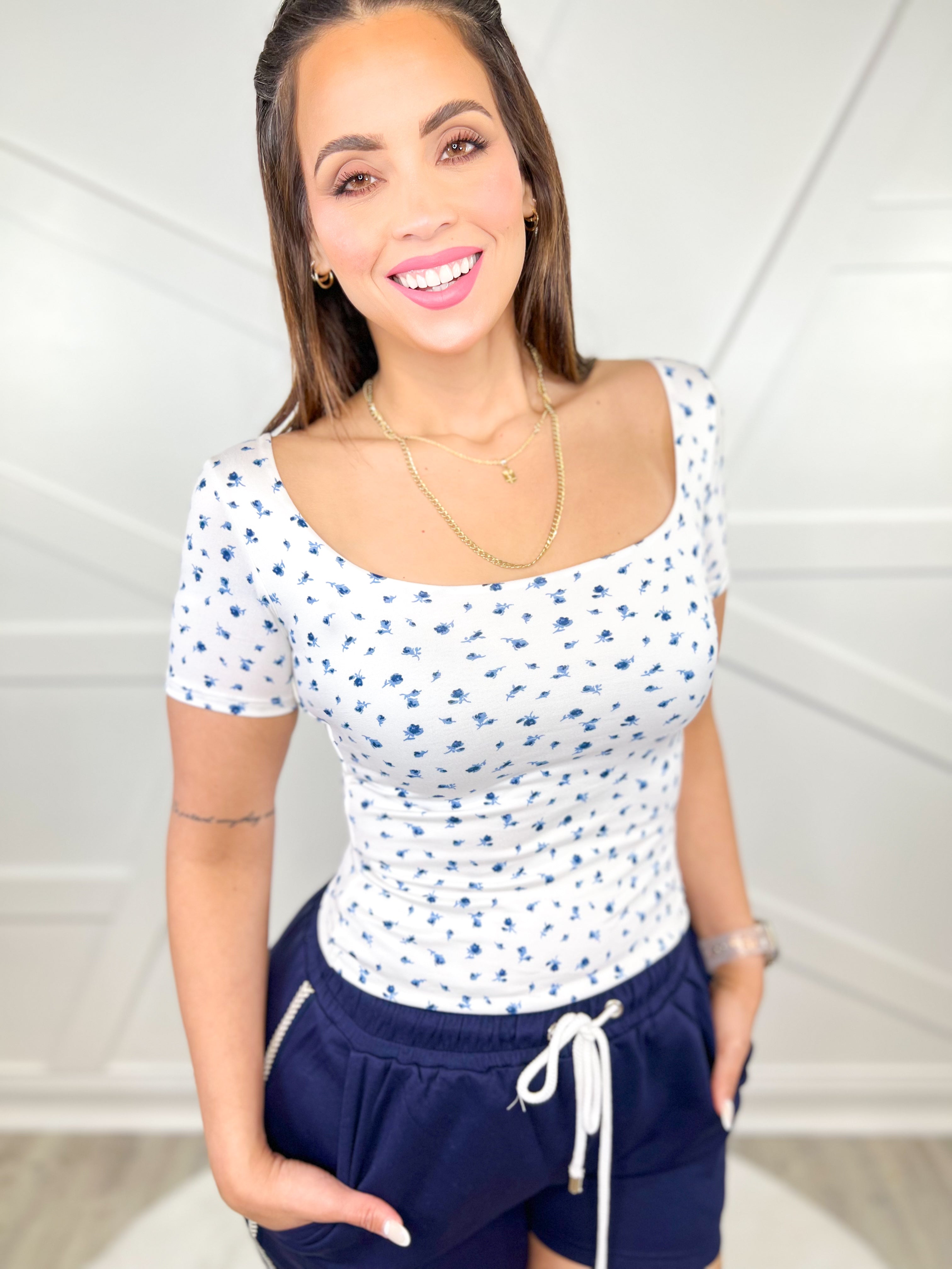 Come into Blossom Top-110 SHORT SLEEVE TOP-Pink Thread Apparel-Heathered Boho Boutique, Women's Fashion and Accessories in Palmetto, FL