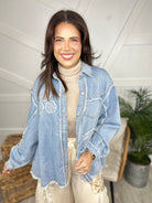 More Peace Denim Jacket-200 Jackets/Shackets-Pol-Heathered Boho Boutique, Women's Fashion and Accessories in Palmetto, FL