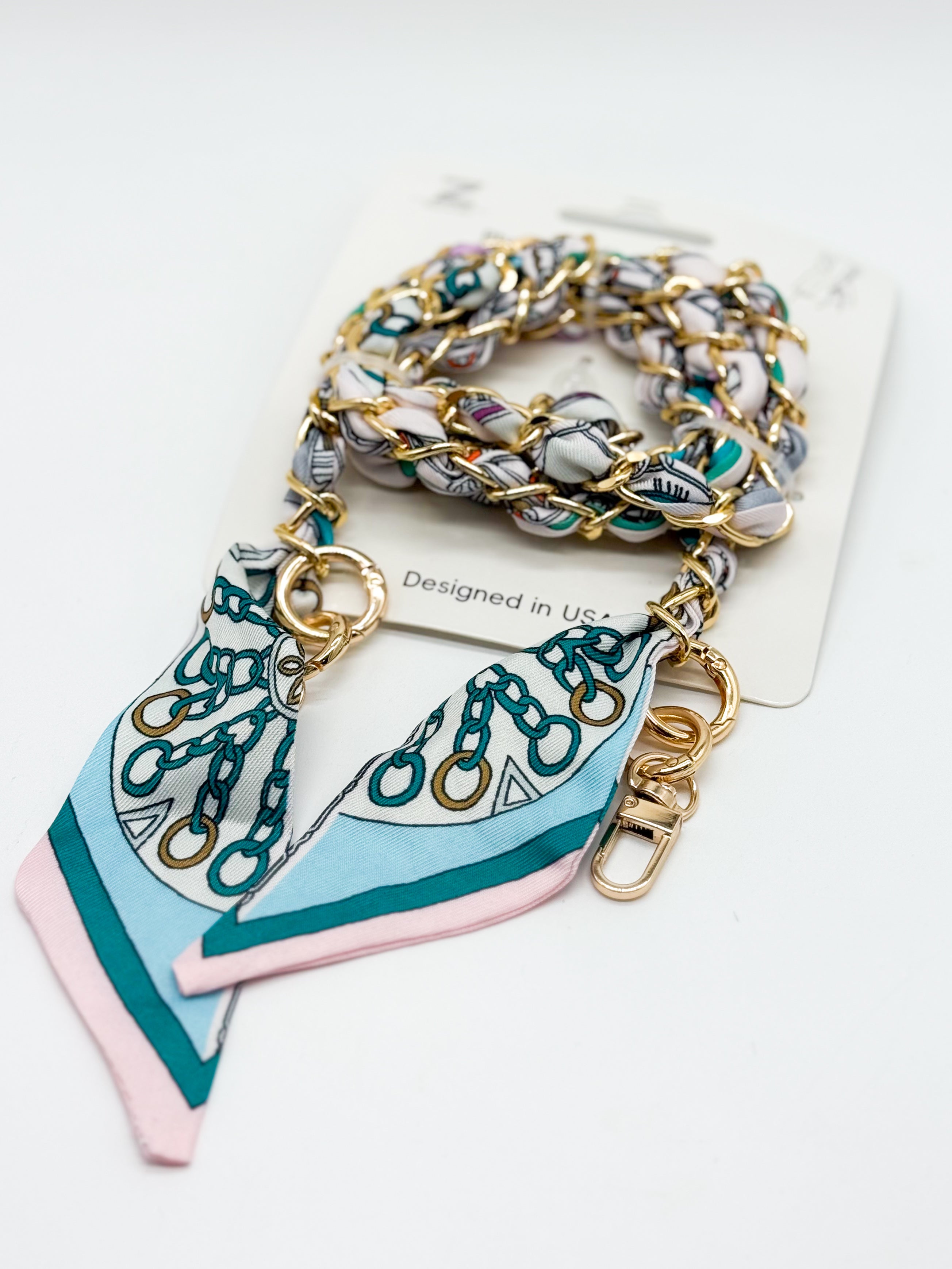 Silk Scarf Phone Holder Crossbody-340 Other Accessories-Queens Designs-Heathered Boho Boutique, Women's Fashion and Accessories in Palmetto, FL