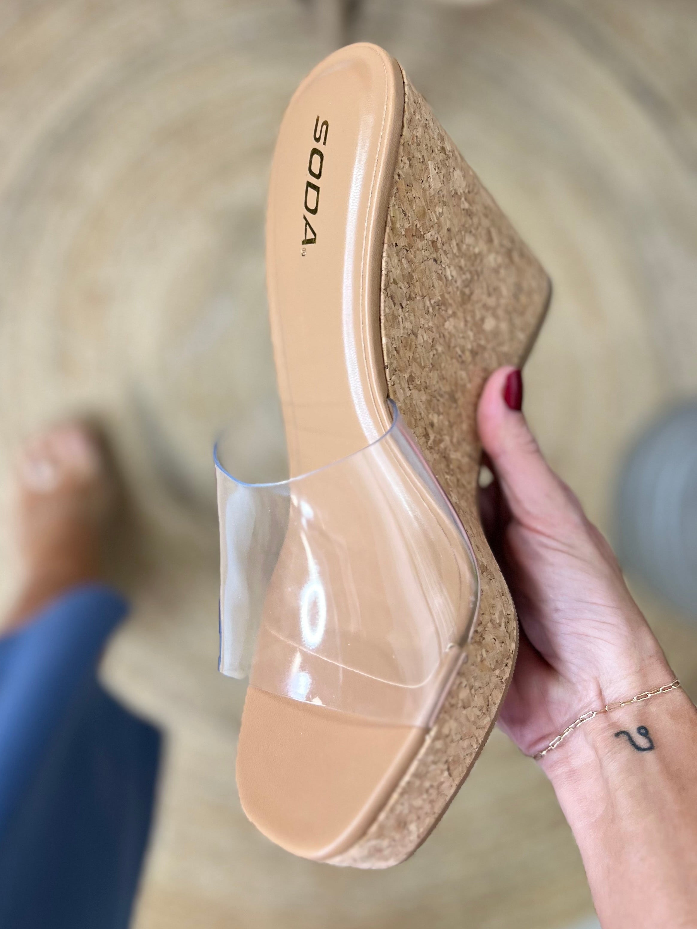 Travel Wedges - Clear-350 SHOES-Fortune Dynamic-Heathered Boho Boutique, Women's Fashion and Accessories in Palmetto, FL