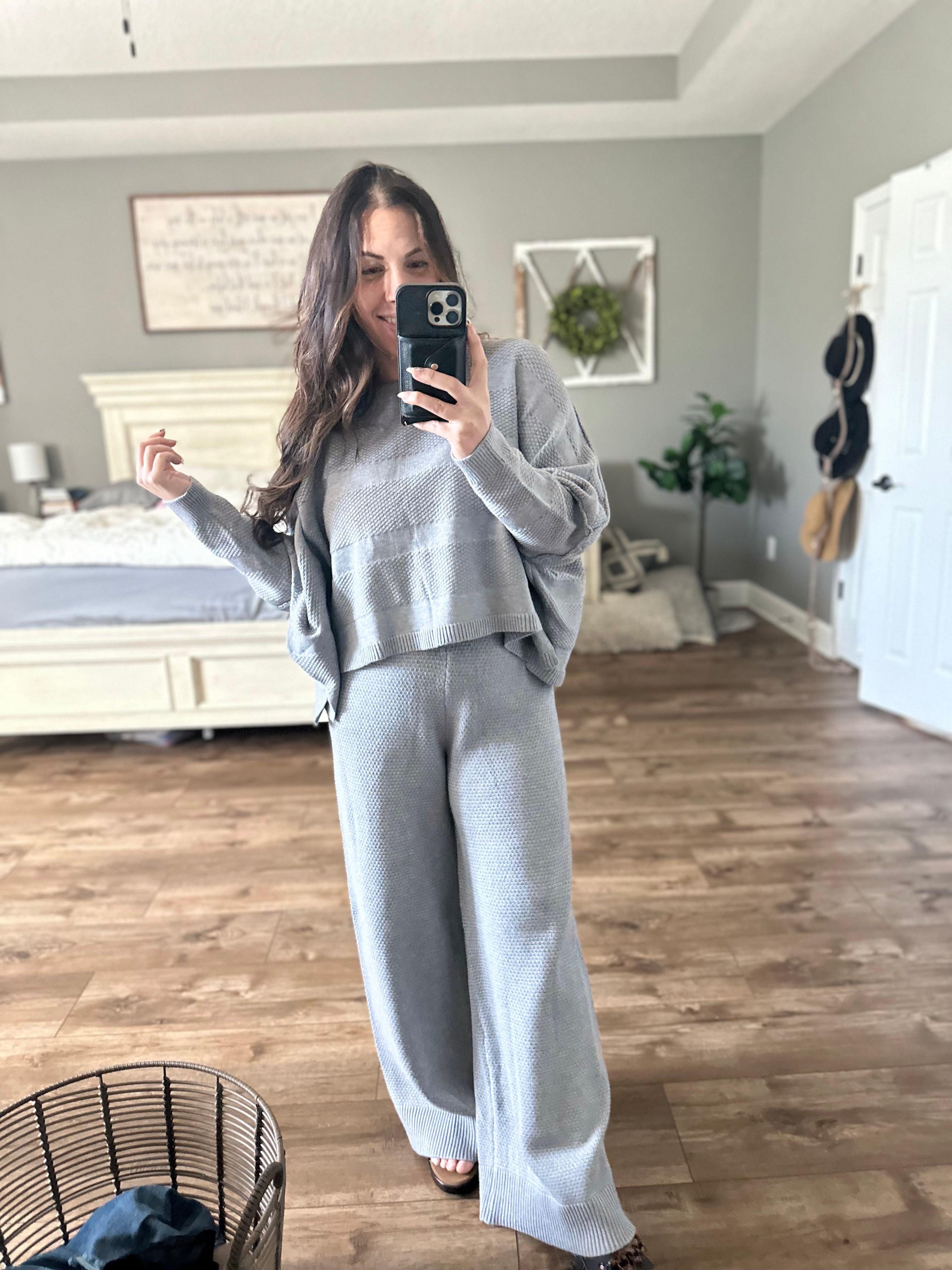 RESTOCK: Coastline Sweater Set-240 Activewear/Sets-Rae Mode-Heathered Boho Boutique, Women's Fashion and Accessories in Palmetto, FL