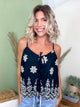 Delilah Eyelet Cami-100 TANK/CROP TOPS-ODDI-Heathered Boho Boutique, Women's Fashion and Accessories in Palmetto, FL