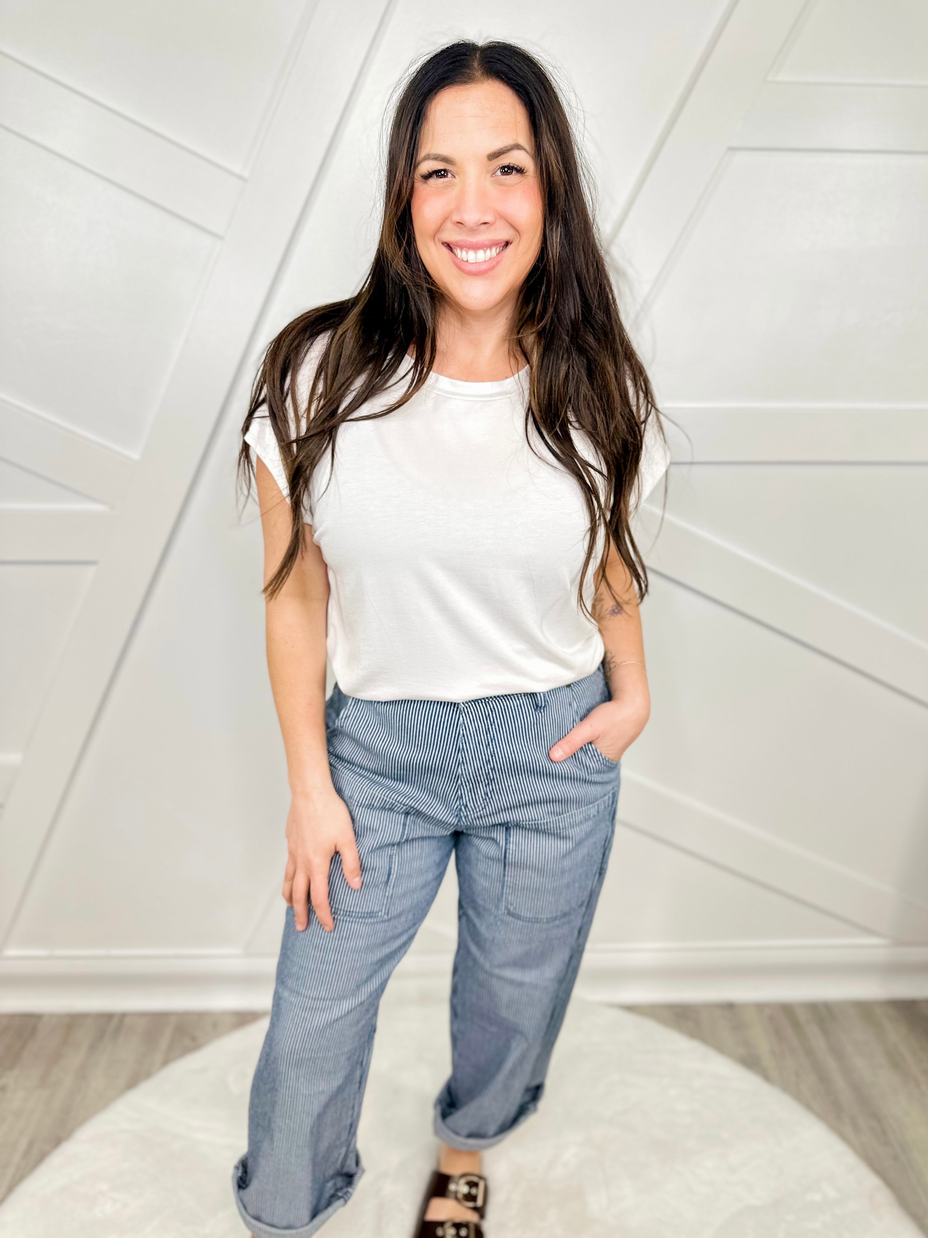 Beauty Within The Stripes Barrel Jeans-190 JEANS-SPECIAL A-Heathered Boho Boutique, Women's Fashion and Accessories in Palmetto, FL