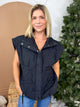 Check Yourself Vest-200 JACKETS/SHACKETS-AKAIV-Heathered Boho Boutique, Women's Fashion and Accessories in Palmetto, FL