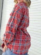 Timeworn Plaid Top-120 LONG SLEEVE TOPS-EASEL-Heathered Boho Boutique, Women's Fashion and Accessories in Palmetto, FL