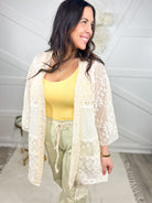 Leading Lady Lace Kimono-220 Cardigans/ Kimonos-Pol-Heathered Boho Boutique, Women's Fashion and Accessories in Palmetto, FL