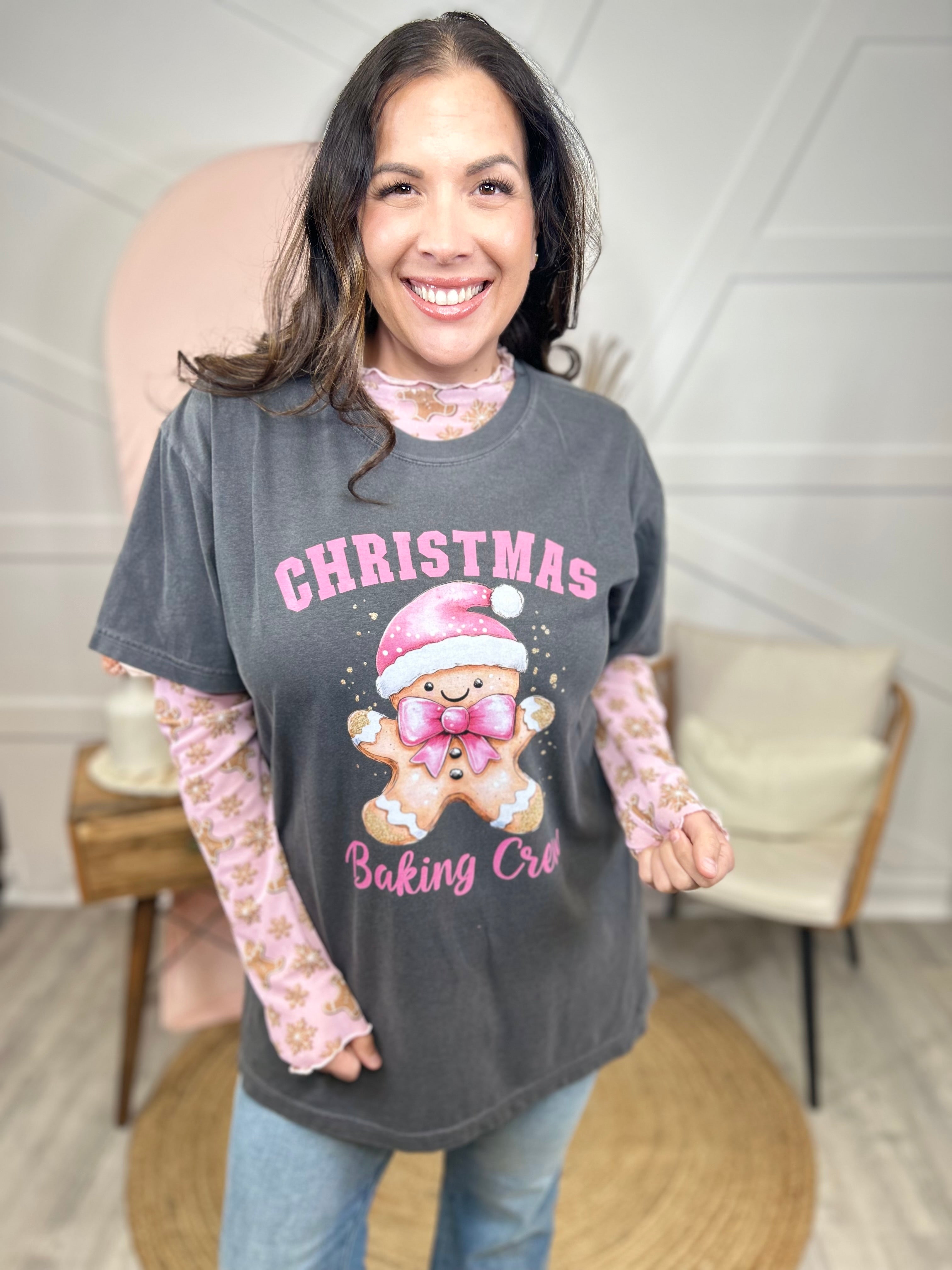 Gingerbread Mesh Top-120 LONG SLEEVE TOPS-Nylon Apparel-Heathered Boho Boutique, Women's Fashion and Accessories in Palmetto, FL