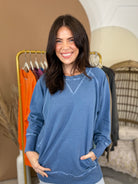 Easy Does It Pullover-125 SWEATER-ZENANA-Heathered Boho Boutique, Women's Fashion and Accessories in Palmetto, FL